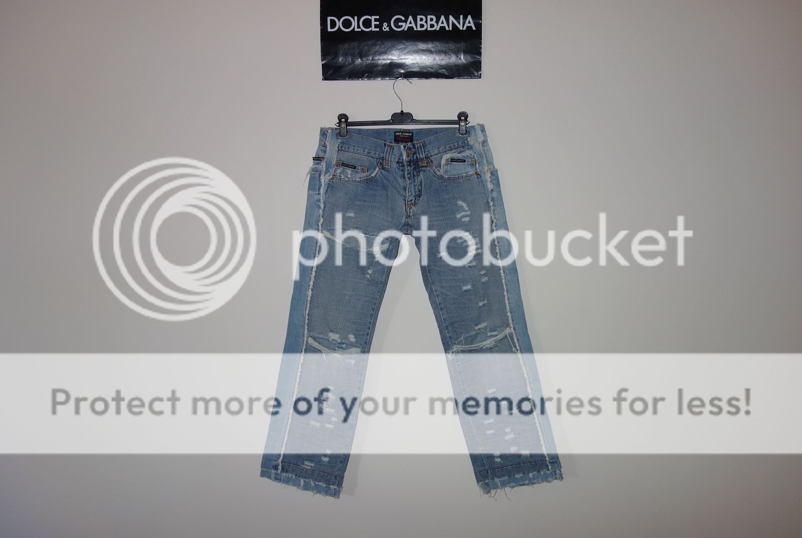 Dolce&Gabbana Black Label Runway BECKHAM 7 Logo Plate Jeans 46 IT